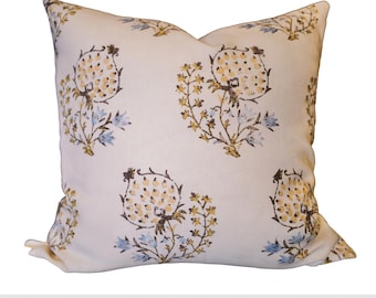 Penny Morrison/Calista Azul/Amarillo/Funda de almohada/Una o dos caras/Hecha a pedido