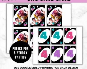 K-Pop Demon Hunters UNO Card Game Printable | Kpop Birthday Party Game for Kids | Instant Download | Girls Huntrix Birthday Party Activity