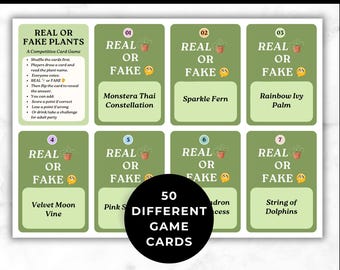 Plant Card Game for Adults Printable, Plant Lover Party Game, Houseplant Trivia Game, Plant Swap Activity, Instant Download