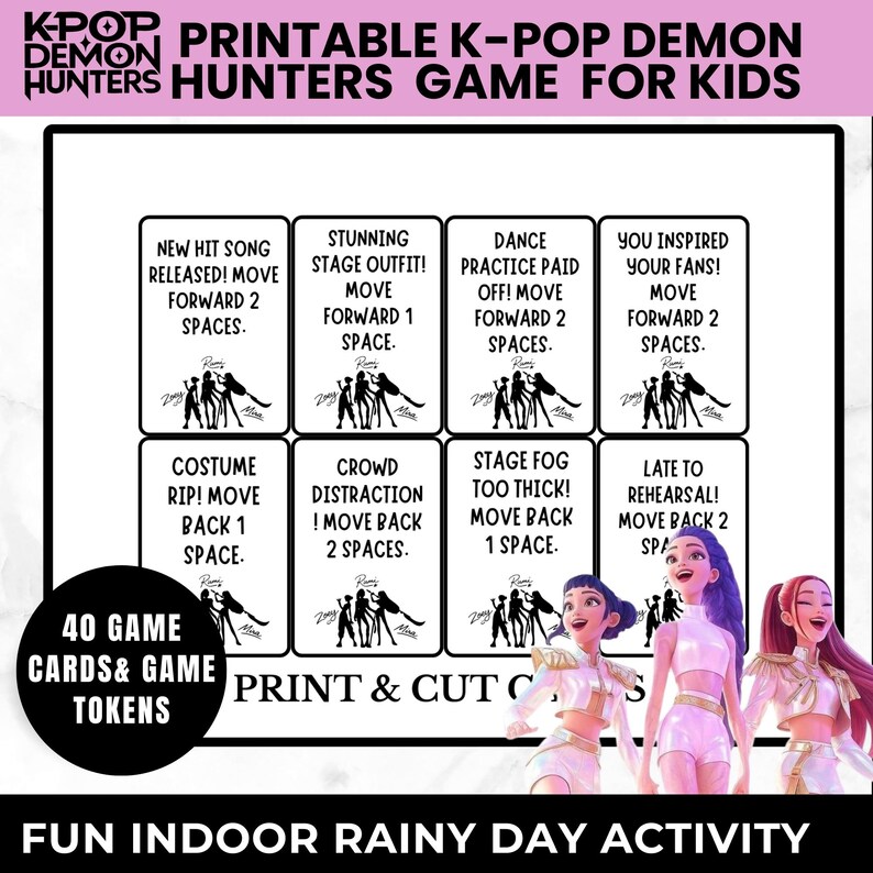 Kpop Birthday Party Game Printable Board Game for Kids & Teens, K-pop ...