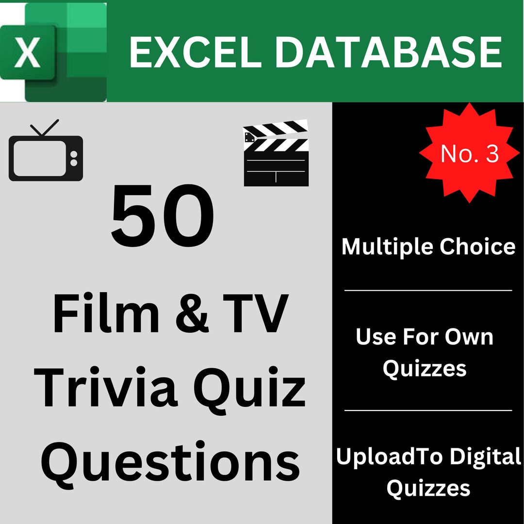 50 Film & TV Trivia Quiz Questions Number 3, Multiple Choice Questions and Answers, Pub Quiz