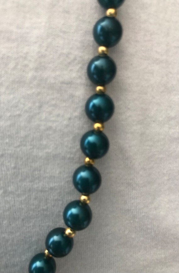Turquoise/gold bead Necklace - image 8