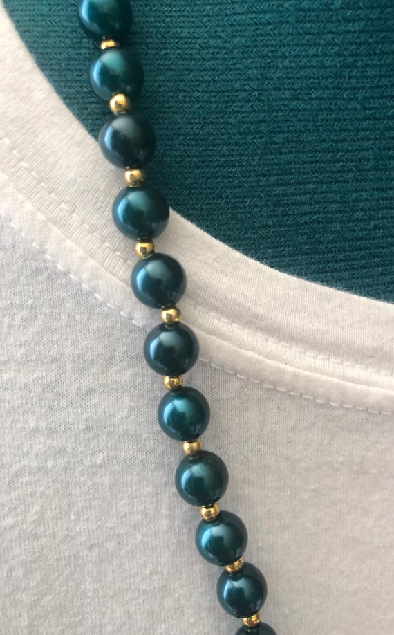Turquoise/gold bead Necklace - image 2