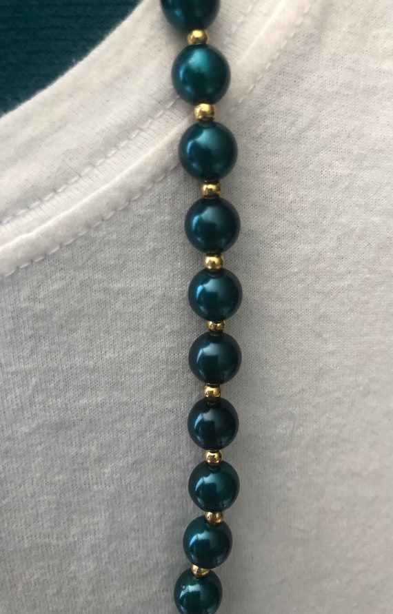 Turquoise/gold bead Necklace - image 4