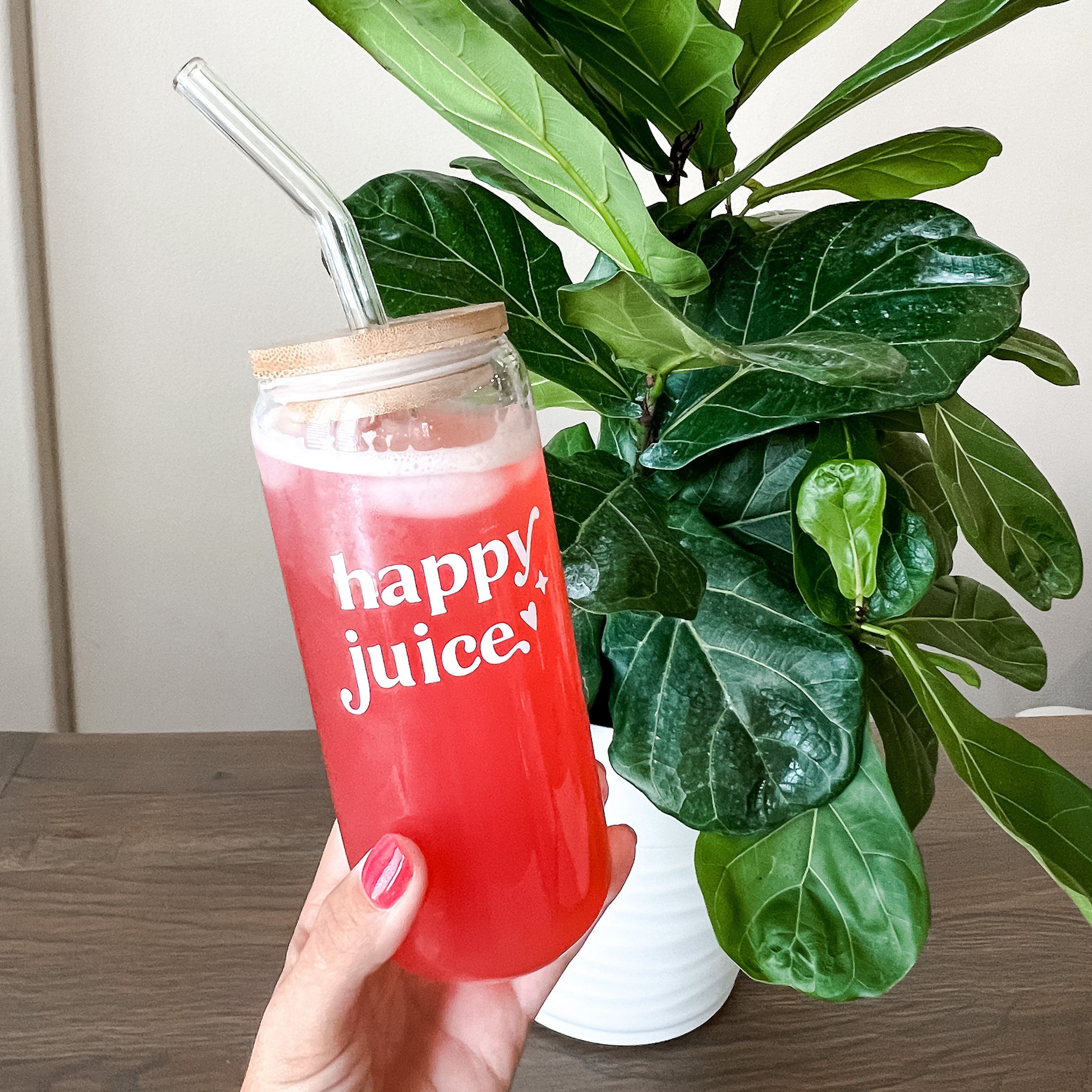 White Cup of Happy Smiley Iced Coffee Glass – The Pink Edition