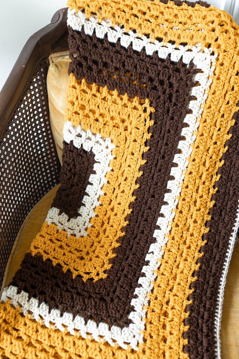 Vintage Crochet Blanket Lap Blanket Baby Blanket Vintage Blanket