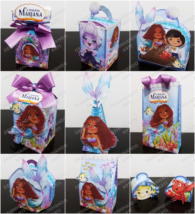 African Mermaid Park - Favors Boxes Personalized, Party Supplies Tags ...