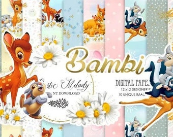 Bambi Paper Bambi Paper van hoge kwaliteit Bambi Digital Paper Downloadpatronen – Direct downloaden (Windows en MACOSX)