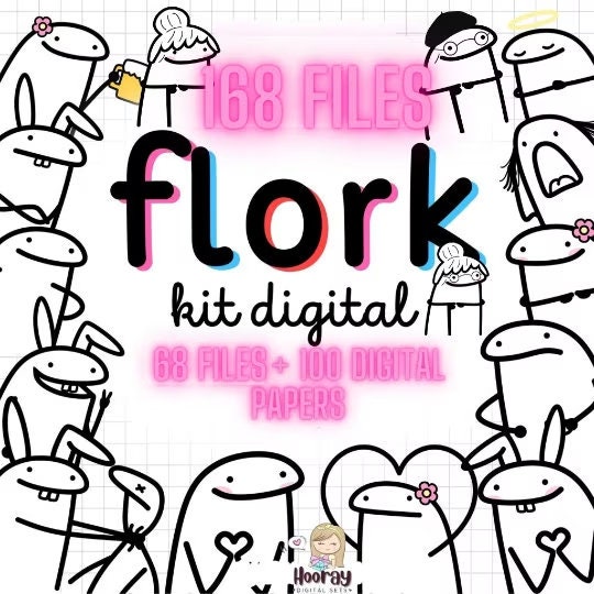 Set of Flork meme stickers | Poster