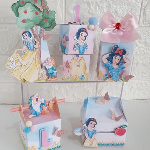 Snow White - Favors Boxes Personalized, Party Supplies Tags Digital, Cake Printable, Kit Party, Birthday Decoration (Studio)