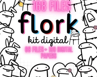 Meme Flork clipart, kit digital flork png, instant download – Kawaii Raymi