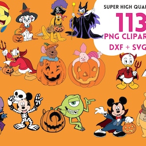 Mickey And Friends Halloween Mickey And Friends Clipart, DXF, SVG - Instant Download
