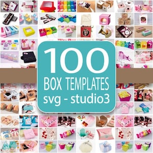 100 Boxes Templates SVG and STUDIO - Instant Download