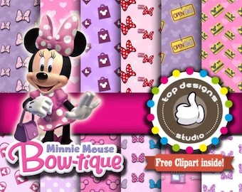 Minnie Boutique Clipart Minnie Boutique Paper Minnie Boutique Digital Paper Download – Instant Download