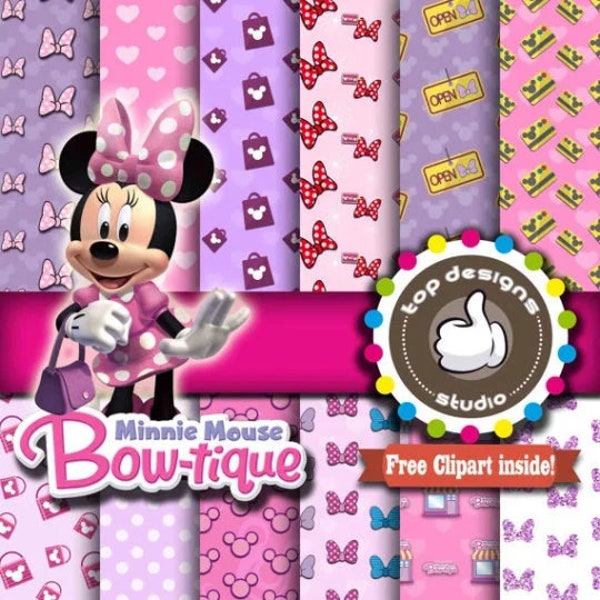 Minnie Boutique Clipart Minnie Boutique Paper Minnie Boutique Digital Paper Download – Instant Download