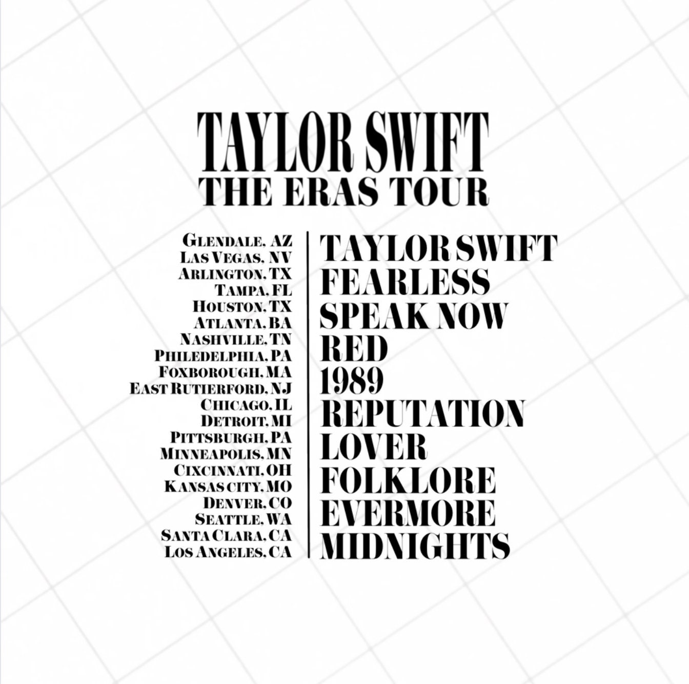 Taylor Swift Eras Tour Merch Dupe PNG File Eras Tour Outfit Taylor Swift Merch Etsy