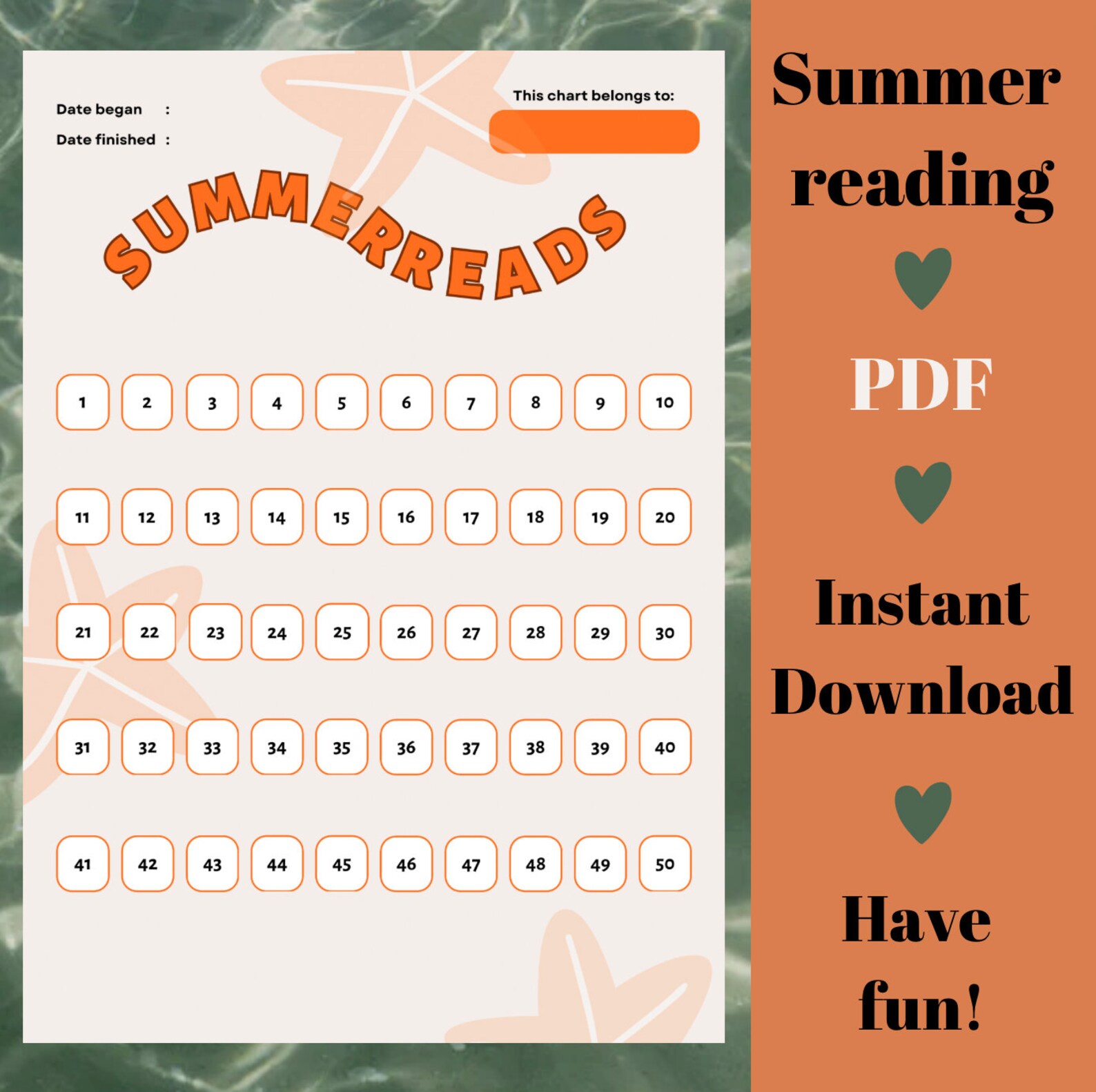 Printable Summer Reading Log PDF - Il 1588xN.5108355756 4h95 