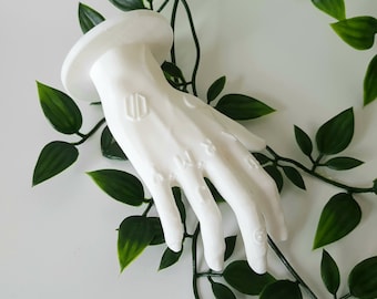 Jeon Jungkook Hand. 12 cm. BTS. Relief-Tattoos. Fanart. 3D-printed. White. K-Pop Fan Merch. Army gift. Fanmade Korea Music Statue Maknae V2
