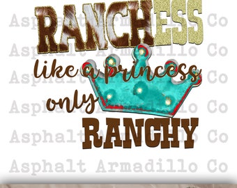 Ranchess PNG sublimation, western, princess, digital download, Commercial Use
