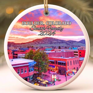 Kundenspezifische Boulder Colorado Verzierung, personalisierte Boulder Verzierung, Weihnachtsdekor, Boulder Reise-Andenken, personalisiertes Andenken