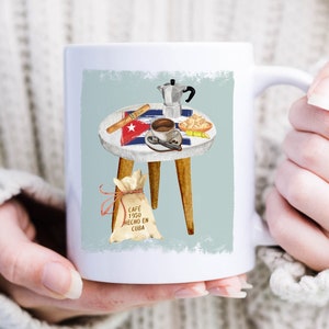 Cuba Coffee Mug, Cuba Coffee Art Painting, Cuban Gifts, Housewarming Gift