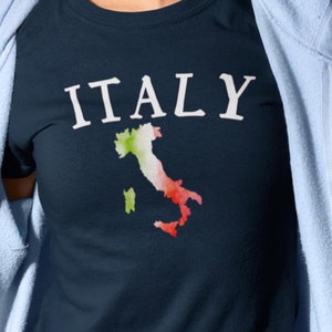 T-shirt de l'Italie, chemise de l'Italie, carte de l'Italie à manches courtes, cadeau de voyage en Italie