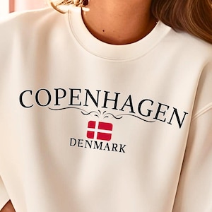 Copenhagen Sweatshirt, Copenhagen Denmark Sweater, Denmark Apparel, Copenhagen Denmark Travel Gift, Unisex Crewneck