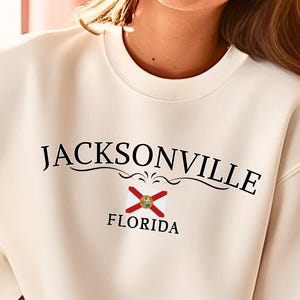 Jacksonville Sweatshirt, Jacksonville FL Sweater, Jacksonville Apparel, Florida Travel Gift, Unisex Crewneck