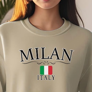 Milan Sweatshirt, Milan Italy Sweater, Milan Apparel, Italy Travel Gift, Comfy Pullover, Unisex Crewneck