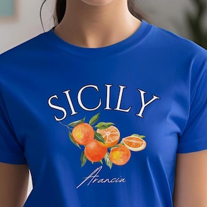 Sicily T-Shirt, Sicily Orange Shirt, Italian Citrus Graphic Tee, Mediterranean Aesthetic Shirt, Sicily Travel Souvenir Shirt