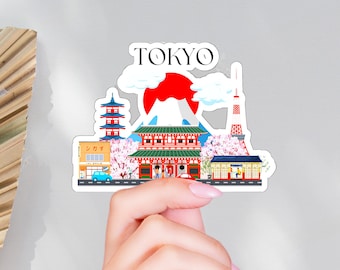 Tokyo Sticker, Tokyo Japan Landmarks, Japan Vacation Gift, Tokyo Japan Decal