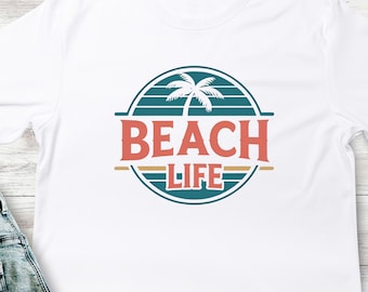 Beach Life T-Shirt, Retro Sunset Shirt, Beach Lover Gift, Vintage Beach Graphic Tee, 90s Style Surf Shirt, Coastal Vacation Top