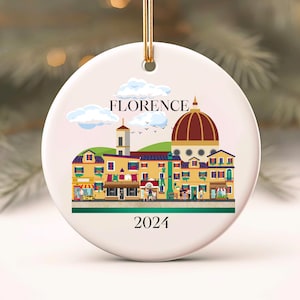 Florence Italy Ornament, Custom Ornament, Florence Travel Gift, Italy Vacation Keepsake, Personalized gift