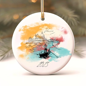 Venice Christmas Ornament, Italy Gift, Color Splash Venice, Venice Italy Art , Housewarming Gift