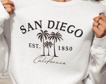 Moletom San Diego - Blusa de moletom San Diego Califórnia, Presente San Diego, Roupa de viagem Califórnia, Moletom unissex San Diego