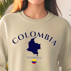 Colombia Sweatshirt, Colombia Crewneck Sweater, Colombian Pride Apparel, Colombia Travel Souvenir