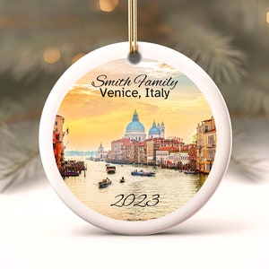 Venice Italy Christmas Ornament, Custom Ornament, Italy Vacation Gift, Personalized Holiday Gift
