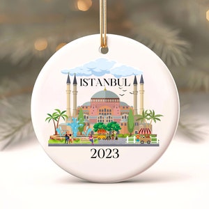 Istanbul Christmas Ornament, Custom Ornament, Istanbul Landmarks, Turkey Vacation Gift, Personalized Holiday Gift