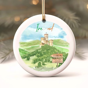 Ireland Christmas Ornament, Irish Gift, Ireland Landscape Art, Ireland Decor