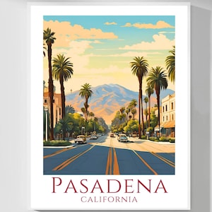 Pasadena California Wall Art, Pasadena Poster Print, Califronia Home Decor, Pasadena Travel, Cityscape Art, Wall Decoration