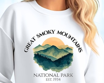 Great Smoky Mountains National Park Sweatshirt, Tennessee Mountains Crewneck Pullover, Unisex