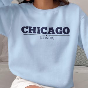 Sudadera de Chicago, suéter de Chicago IL, ropa de Chicago, suéter cómodo, cuello redondo unisex