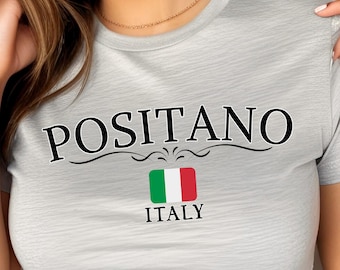Koszulka Positano, Koszulka Positano Włochy, Koszulka Positano, Prezent Podróżny Wybrzeże Amalfi, Prezent Positano Dla Niej