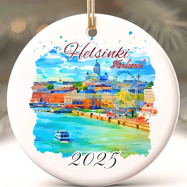 Decorazione di Helsinki, Finlandia, Decorazione personalizzata di Helsinki, Decorazione personalizzata dell'isola finlandese, Decorazione natalizia di Helsinki, Finlandia