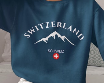Switzerland Sweatshirt - Switzerland Flag Pullover, Swiss Travel Apparel, Unisex Switzerland Crewneck