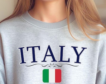Italy Sweatshirt, Italy Crewneck Sweater, Italian Flag Apparel, Italy Travel Gift, Unisex Crewneck