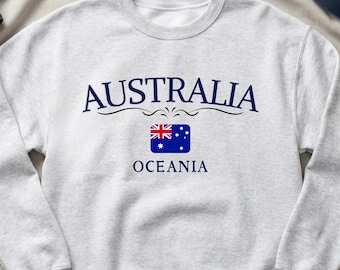 Australien Sweatshirt, Australien Rundhalspullover, Kleidung mit australischer Flagge, Australien Reisegeschenk, Unisex Rundhalsausschnitt