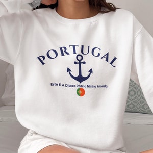 Portugal Sweatshirt, Portugal Flag Pullover, Travel Apparel, Unisex Portugal Crewneck