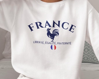France Sweatshirt - French Flag Pullover, France Travel Apparel, Unisex France Crewneck