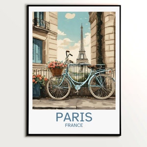 Vintage Paris France Poster, Paris Wall Art Print, France Travel Gift, Paris Home Decor